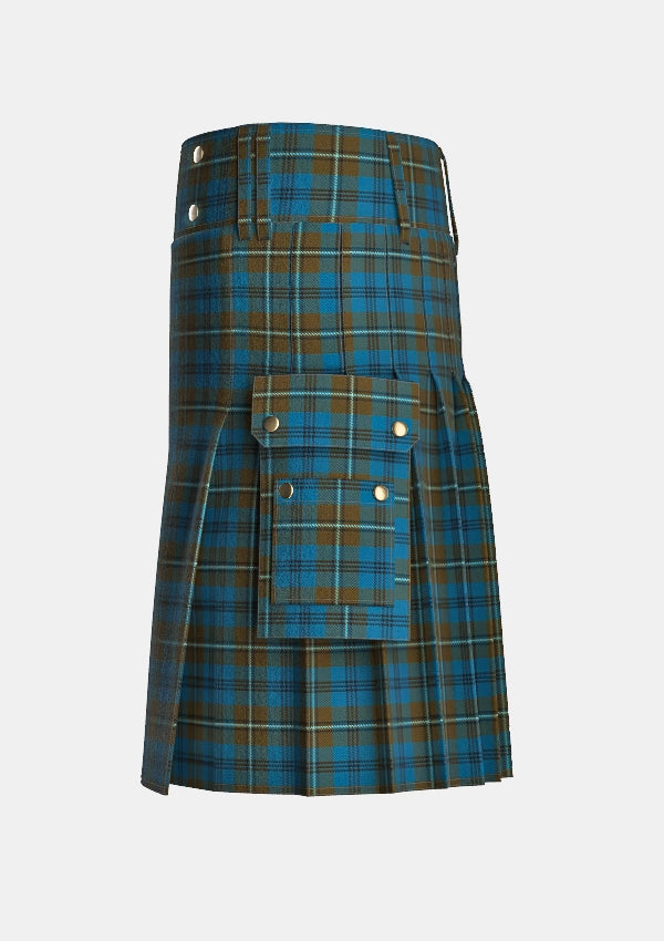 Utility_Auld_Lang_Syne_Tartan_240_kilt_left_image_with_pleated_design_and_adjustable_buckles_for_men