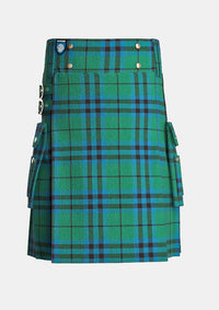 Utility_Austin_Ancient_Tartan_kilt_front_image_with_pleated_design_and_adjustable_buckles_for_men