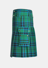 Utility_Austin_Ancient_Tartan_kilt_left_image_with_pleated_design_and_adjustable_buckles_for_men