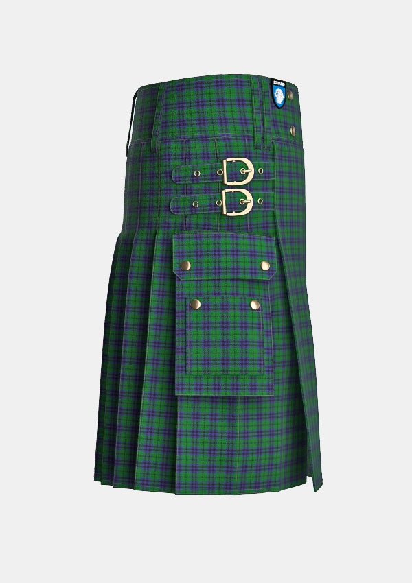Utility_Austin_Tartan_254_kilt_right_image_with_pleated_design_and_adjustable_buckles_for_men