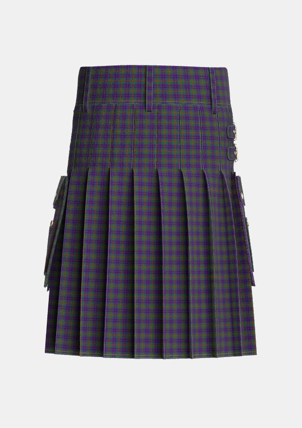 Utility_Austin_Wilsons_No137_Tartan_269_kilt_back_image_with_pleated_design_and_adjustable_buckles_for_men