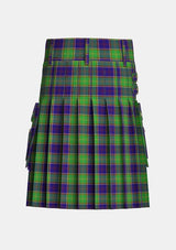 Utility_Ayrshire_tartan_436_kilt_back_image_with_pleated_design_and_adjustable_buckles_for_men