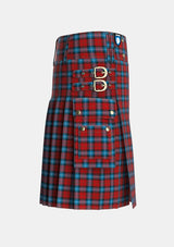 Utility_Baillie_of_Polkemmet_Red_Tartan_1008_kilt_right_image_with_pleated_design_and_adjustable_buckles_for_men