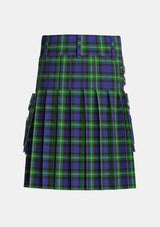 Utility_Baillie_of_Polkemmet_Tartan_206_kilt_back_image_with_pleated_design_and_adjustable_buckles_for_men