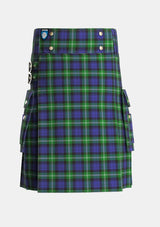 Utility_Baillie_of_Polkemmet_Tartan_206_kilt_front_image_with_pleated_design_and_adjustable_buckles_for_men
