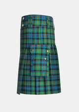 Utility_Baillie_tartan_278_kilt_left_image_with_pleated_design_and_adjustable_buckles_for_men