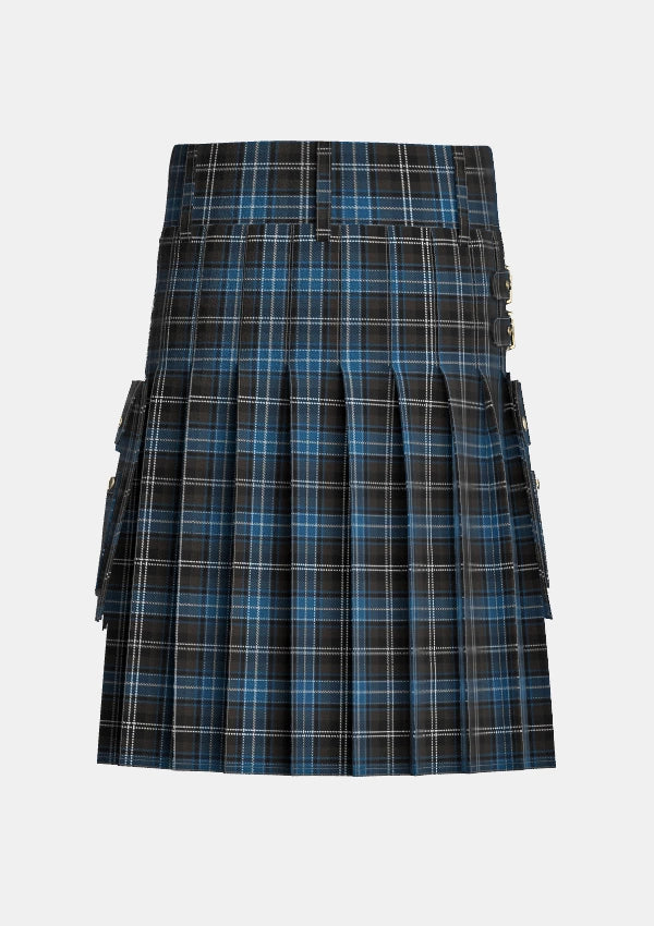 Utility_Bain_Tom_Tartan_12167_kilt_back_image_with_pleated_design_and_adjustable_buckles_for_men