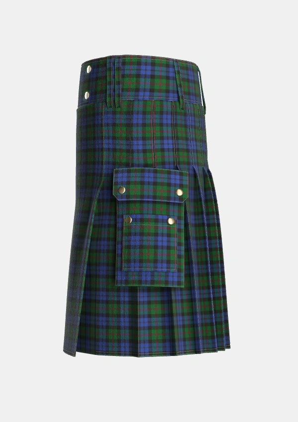 Utility_Baird_2_Tartan_273_kilt_left_image_with_pleated_design_and_adjustable_buckles_for_men