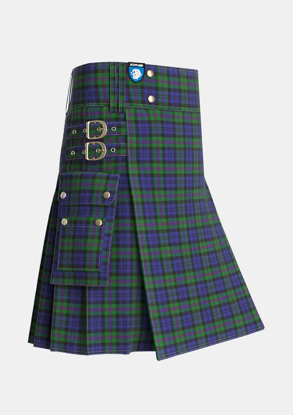 Utility_Baird_Modern_Tartan_104_kilt_side_image_with_pleated_design_and_adjustable_buckles_for_men