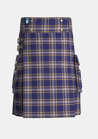 Utility_Baker_Tartan_613_kilt_front_image_with_pleated_design_and_adjustable_buckles_for_men