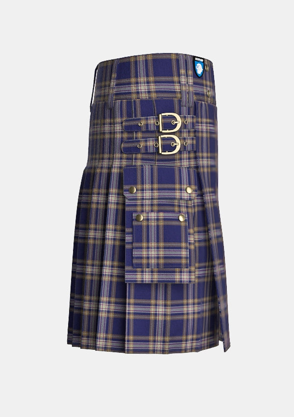 Utility_Baker_Tartan_613_kilt_right_image_with_pleated_design_and_adjustable_buckles_for_men
