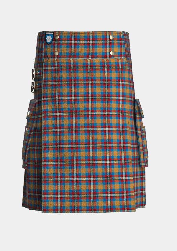 Utility_Ball_Tartan_6056_kilt_front_image_with_pleated_design_and_adjustable_buckles_for_men