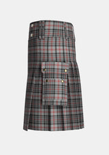 Utility_Balmoral_tartan_1300_kilt_left_image_with_pleated_design_and_adjustable_buckles_for_men