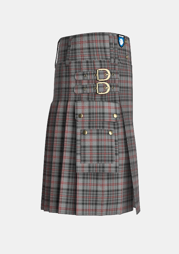 Utility_Balmoral_tartan_1300_kilt_right_image_with_pleated_design_and_adjustable_buckles_for_men