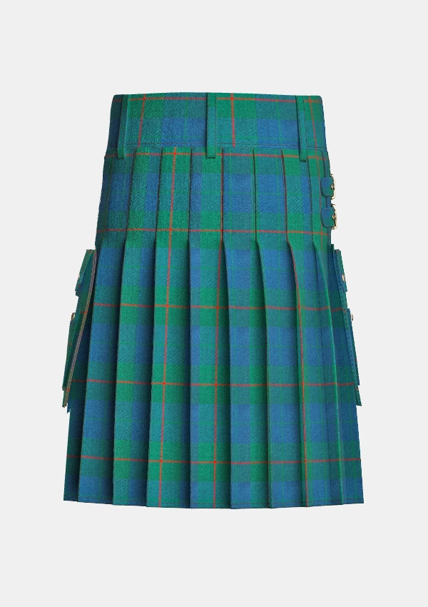 Utility_Barclay_Hunting_Ancient_Tartan_kilt_back_image_with_pleated_design_and_adjustable_buckles_for_men