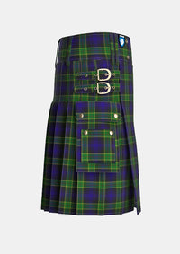 Utility_Barnes_Hunting_Tartan_2244_kilt_right_image_with_pleated_design_and_adjustable_buckles_for_men