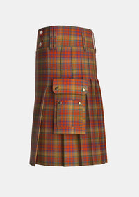Utility_Barnes_Karey_Tartan_12346_kilt_left_image_with_pleated_design_and_adjustable_buckles_for_men