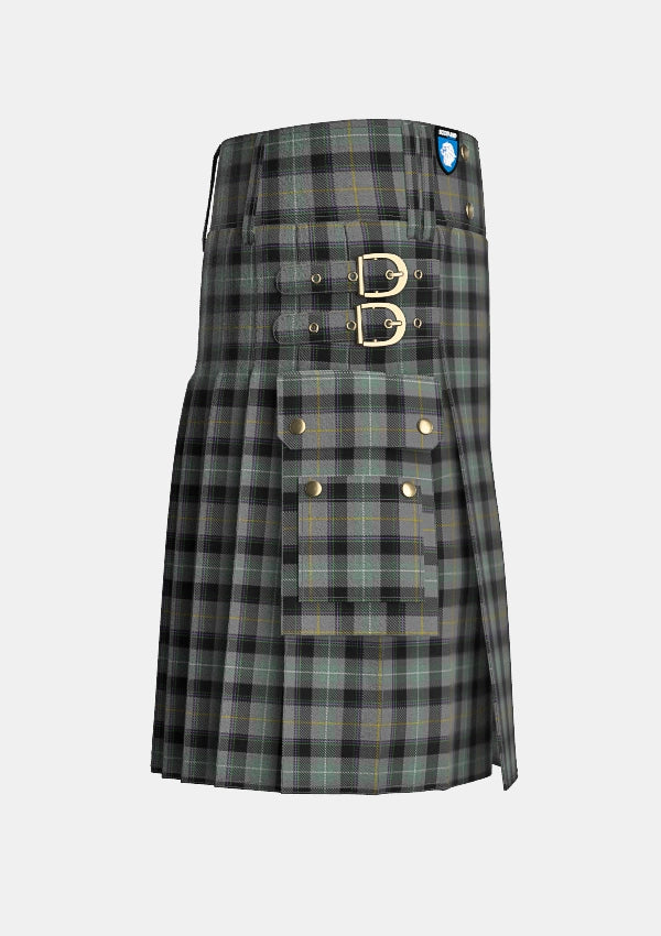 Utility_Beal_Richard_Family_Tartan_13513_kilt_right_image_with_pleated_design_and_adjustable_buckles_for_men