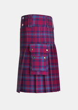 Utility_Bennet_Tartan_3680_kilt_left_image_with_pleated_design_and_adjustable_buckles_for_men