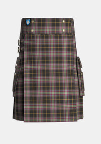 Utility_Bird_Family_Tartan_10350_kilt_front_image_with_pleated_design_and_adjustable_buckles_for_men