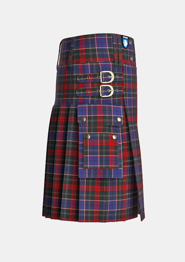Utility_Bishop_Tartan_6798_kilt_right_image_with_pleated_design_and_adjustable_buckles_for_men