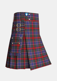 Utility_Bishop_Tartan_6798_kilt_side_image_with_pleated_design_and_adjustable_buckles_for_men