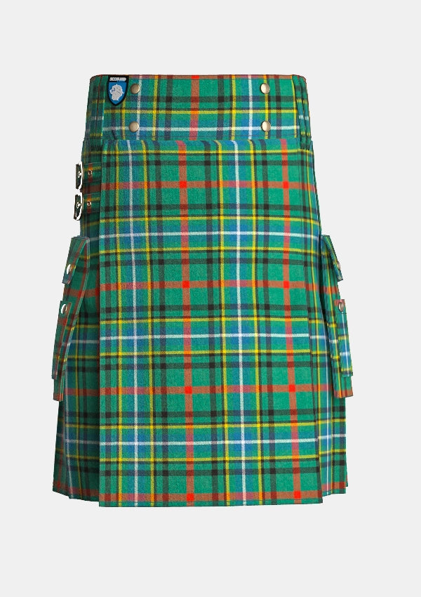 Utility_Bisset_Tartan_1478_kilt_front_image_with_pleated_design_and_adjustable_buckles_for_men