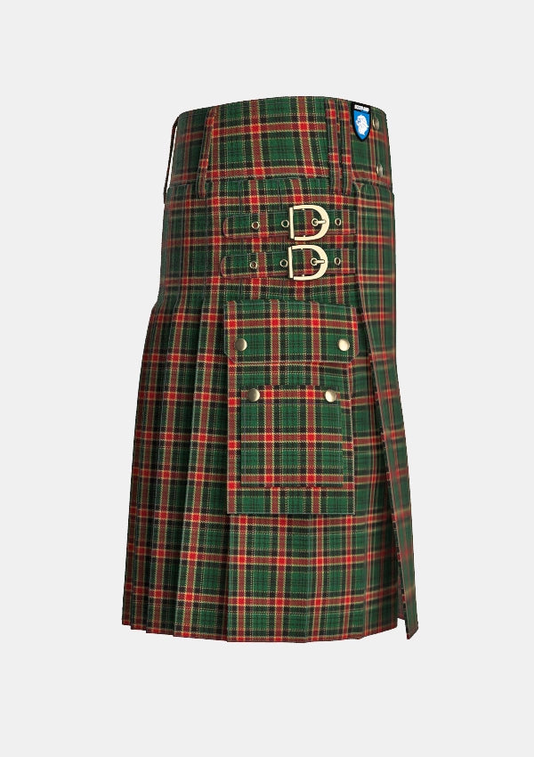 Utility_Blackburn_Appalachian_Hunting_Tartan_kilt_right_image_with_pleated_design_and_adjustable_buckles_for_men