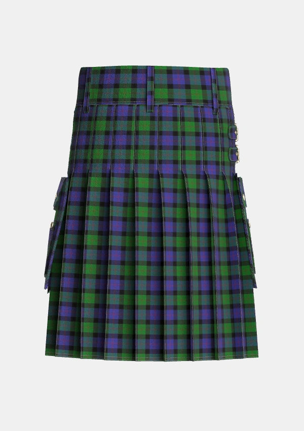 Utility_Blair_2_Tartan_416_kilt_back_image_with_pleated_design_and_adjustable_buckles_for_men