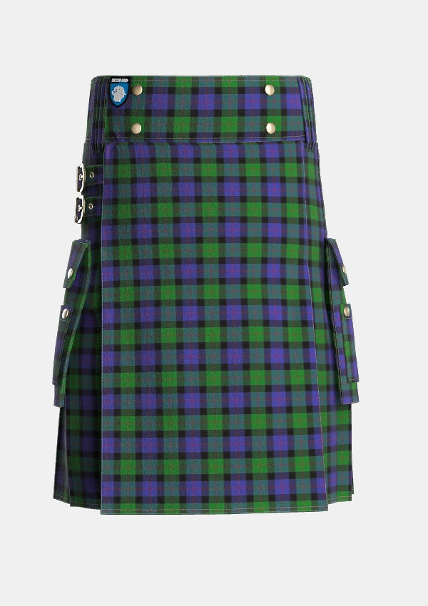 Utility_Blair_2_Tartan_416_kilt_front_image_with_pleated_design_and_adjustable_buckles_for_men