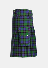 Utility_Blair_2_Tartan_416_kilt_left_image_with_pleated_design_and_adjustable_buckles_for_men