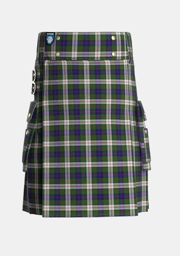 Utility_Blair_Dress_Tartan_483_kilt_front_image_with_pleated_design_and_adjustable_buckles_for_men