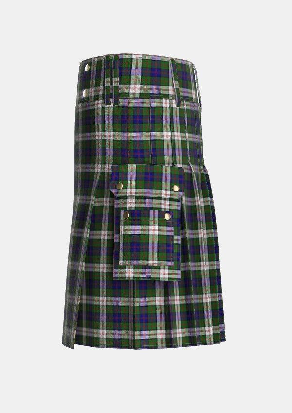 Utility_Blair_Dress_Tartan_483_kilt_left_image_with_pleated_design_and_adjustable_buckles_for_men