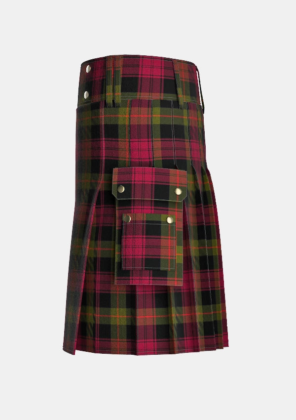 Utility_Booth_Tartan_3713_kilt_left_image_with_pleated_design_and_adjustable_buckles_for_men