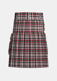 Utility_Borthwick_Dress_tartan_820_kilt_back_image_with_pleated_design_and_adjustable_buckles_for_men