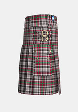 Utility_Borthwick_Dress_tartan_820_kilt_right_image_with_pleated_design_and_adjustable_buckles_for_men