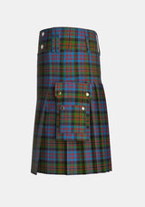 Utility_Bowie_Black_Tartan_3716_kilt_left_image_with_pleated_design_and_adjustable_buckles_for_men