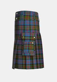Utility_Bowie_Black_Tartan_3716_kilt_left_image_with_pleated_design_and_adjustable_buckles_for_men