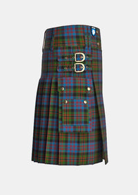 Utility_Bowie_Black_Tartan_3716_kilt_right_image_with_pleated_design_and_adjustable_buckles_for_men