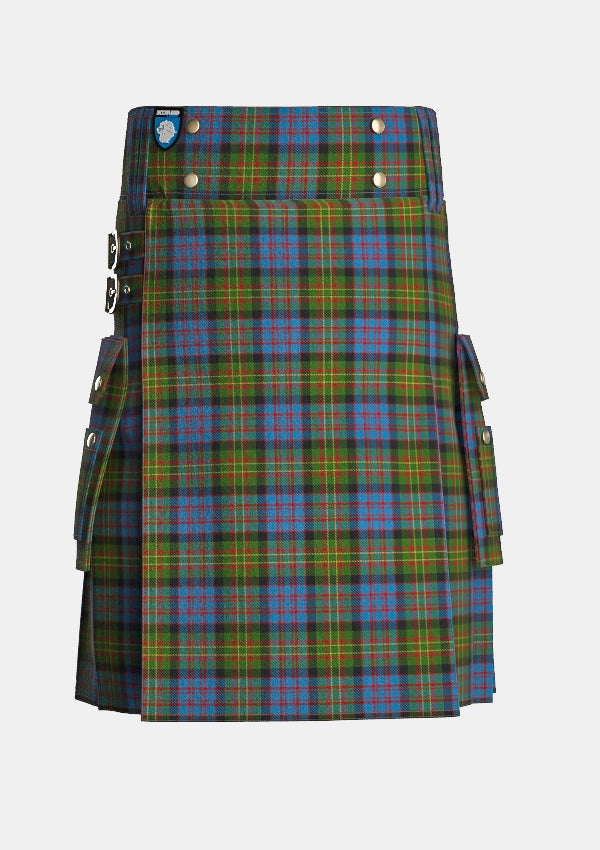 Utility_Bowie_Lochcarron_Tartan_435_kilt_front_image_with_pleated_design_and_adjustable_buckles_for_men