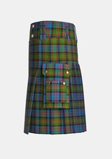 Utility_Bowie_Lochcarron_Tartan_435_kilt_left_image_with_pleated_design_and_adjustable_buckles_for_men
