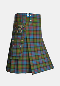 Utility_Bowie_Lochcarron_Tartan_435_kilt_side_image_with_pleated_design_and_adjustable_buckles_for_men