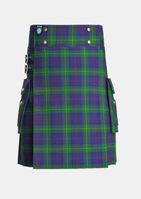 Utility_Boyle_Tartan_6758_kilt_front_image_with_pleated_design_and_adjustable_buckles_for_men