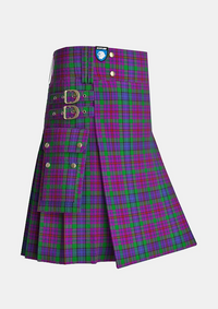 Utility_Braid_Tartan_4033_kilt_side_image_with_pleated_design_and_adjustable_buckles_for_men