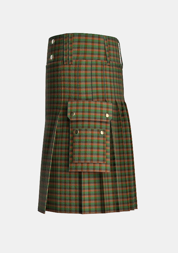 Utility_Braveheart_tartan_7025_kilt_left_image_with_pleated_design_and_adjustable_buckles_for_men