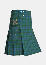 Utility_Brennan_B_Tartan_14079_kilt_side_image_with_pleated_design_and_adjustable_buckles_for_men