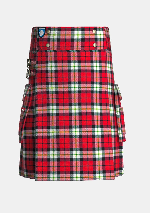 Utility_Bro_Sant_Malou_Tartan_kilt_front_image_with_pleated_design_and_adjustable_buckles_for_men