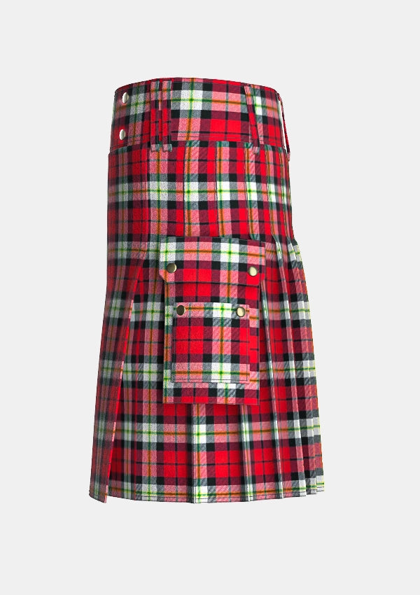 Utility_Bro_Sant_Malou_Tartan_kilt_left_image_with_pleated_design_and_adjustable_buckles_for_men