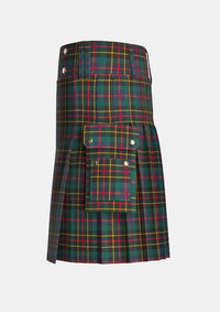 Utility_Brodie_Hunting_Ancient_Tartan_kilt_left_image_with_pleated_design_and_adjustable_buckles_for_men