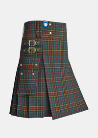 Utility_Brodie_Hunting_Modern_Tartan_kilt_side_image_with_pleated_design_and_adjustable_buckles_for_men